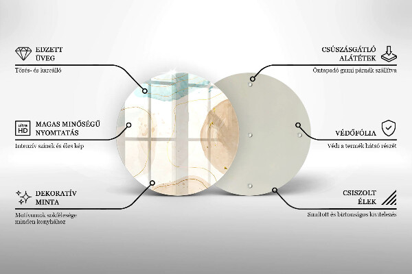 Tagliere in vetro Macchie boho e oro