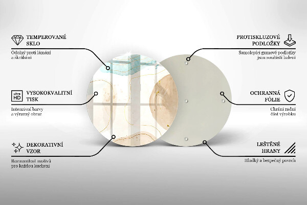 Tagliere in vetro Macchie boho e oro