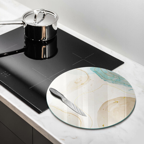 Tagliere in vetro Macchie boho e oro