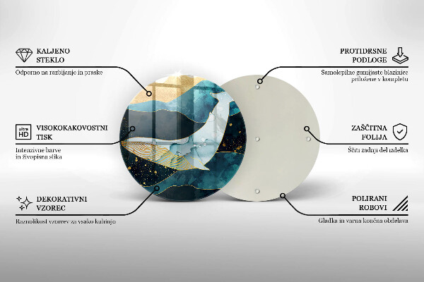 Tagliere in vetro Astrazione della balena