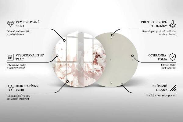 Tagliere in vetro Peonie pastello