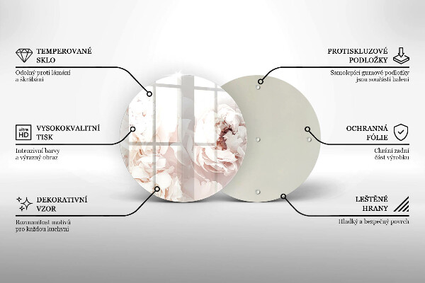 Tagliere in vetro Peonie pastello