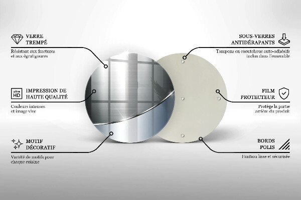 Tagliere in vetro Modello di astrazione in metallo