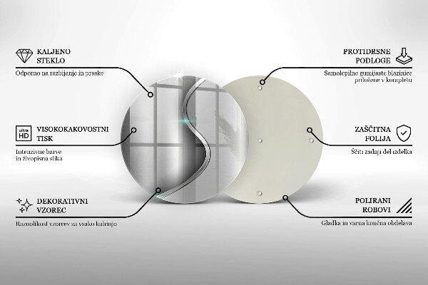 Tagliere in vetro Metallo argentato astratto