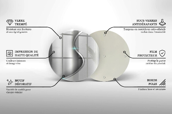 Tagliere in vetro Metallo argentato astratto