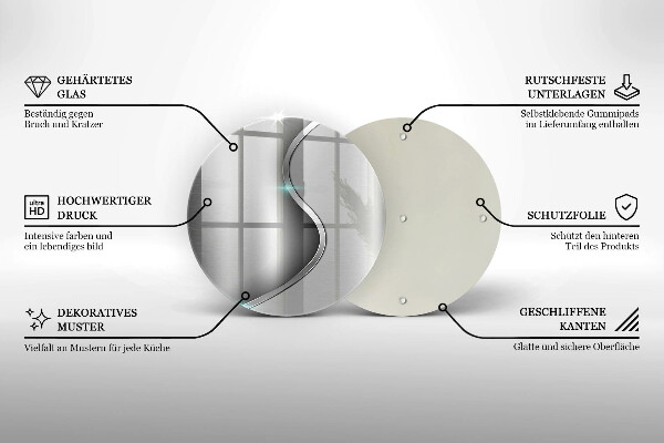 Tagliere in vetro Metallo argentato astratto