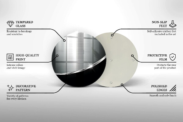Tagliere in vetro Astrazione con metallo