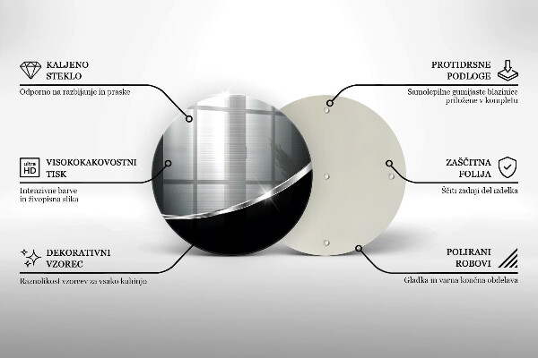 Tagliere in vetro Astrazione con metallo