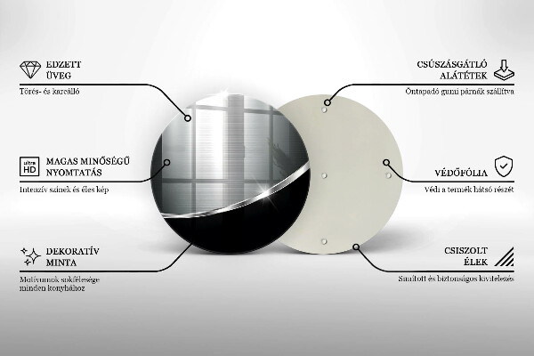 Tagliere in vetro Astrazione con metallo