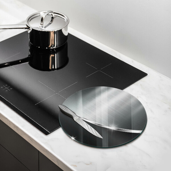 Tagliere in vetro Astrazione con metallo