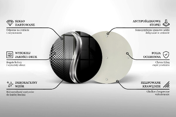 Tagliere in vetro Struttura in metallo