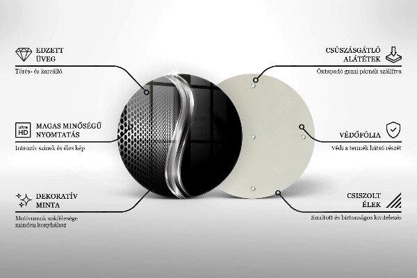 Tagliere in vetro Struttura in metallo