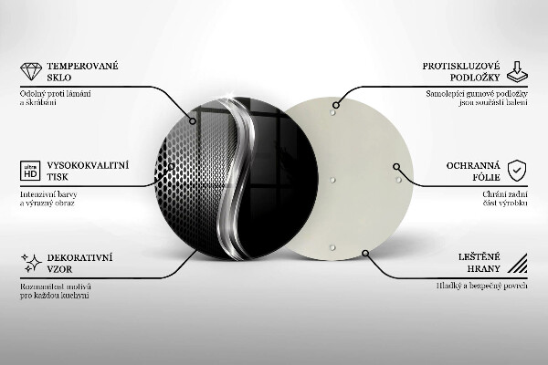 Tagliere in vetro Struttura in metallo