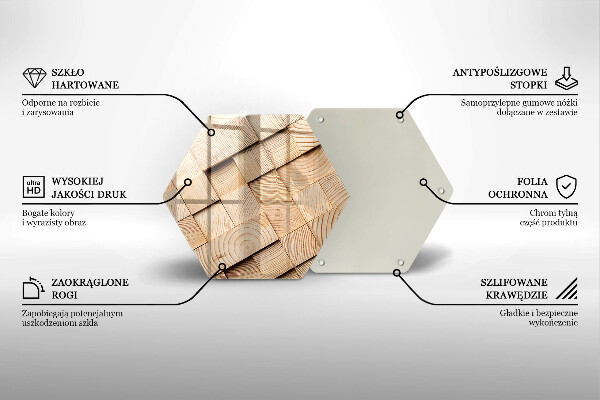 Tagliere in vetro Quadrati di legno