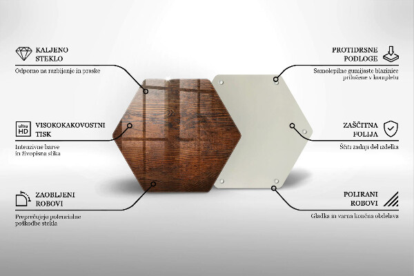 Tagliere in vetro Tavola in legno scuro