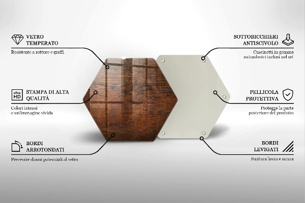 Tagliere in vetro Tavola in legno scuro