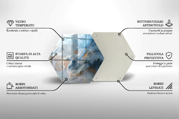 Tagliere in vetro Trama di marmo