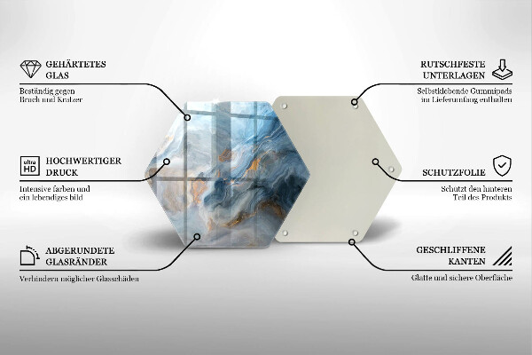 Tagliere in vetro Trama di marmo