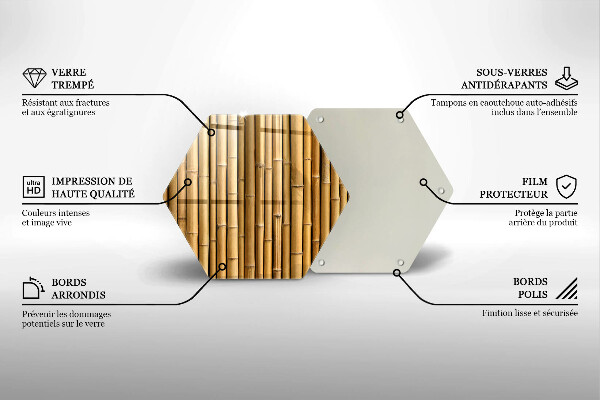 Tagliere in vetro Bambù boho naturale