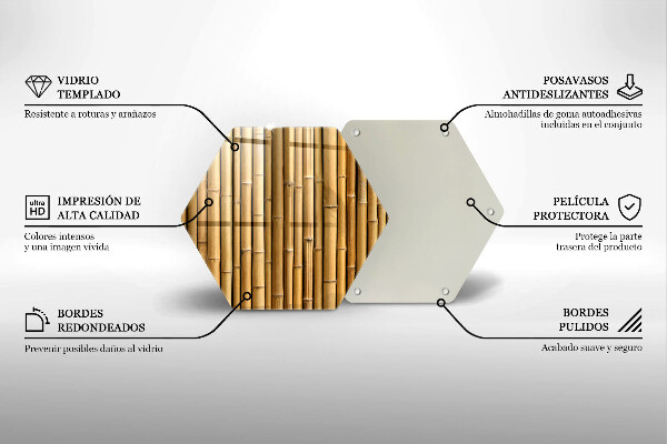 Tagliere in vetro Bambù boho naturale