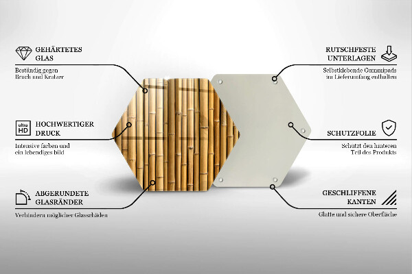 Tagliere in vetro Bambù boho naturale