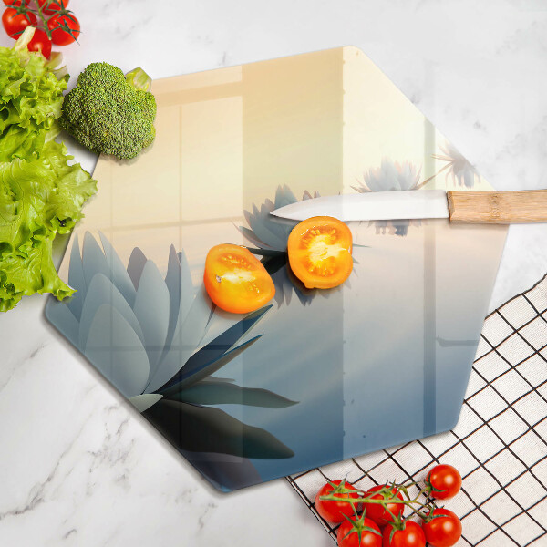 Tagliere in vetro Fiori di giglio sull'acqua