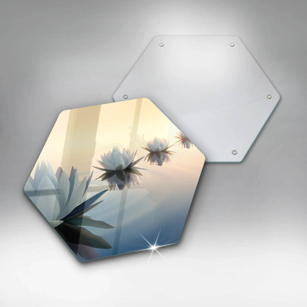 Tagliere in vetro Fiori di giglio sull'acqua