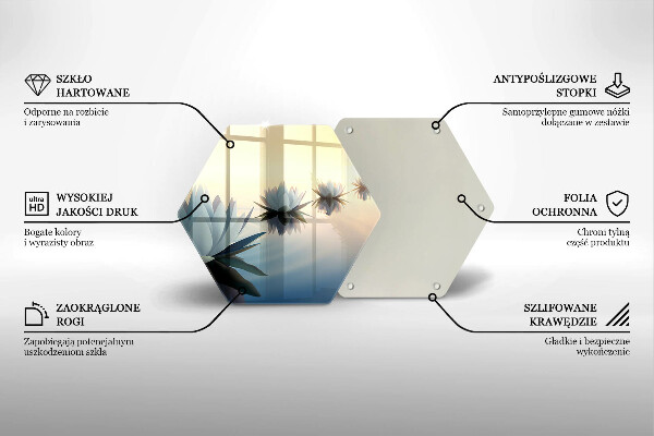 Tagliere in vetro Fiori di giglio sull'acqua