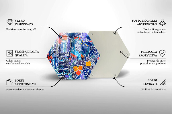 Tagliere in vetro Prato dipinto