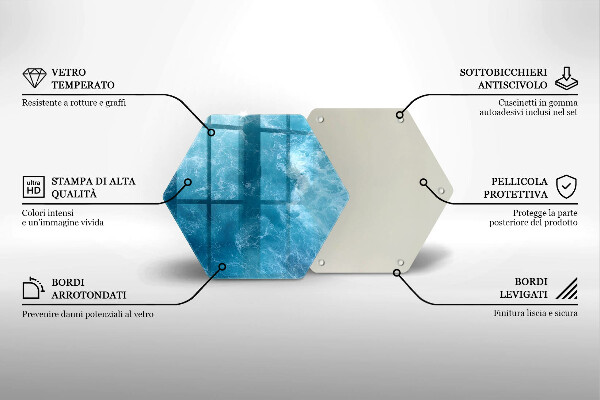 Tagliere in vetro Acqua blu