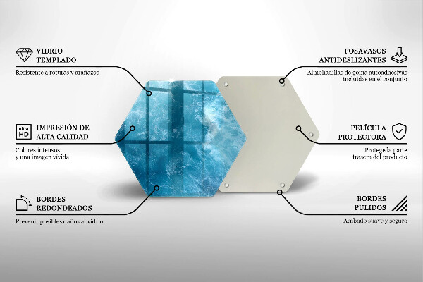 Tagliere in vetro Acqua blu