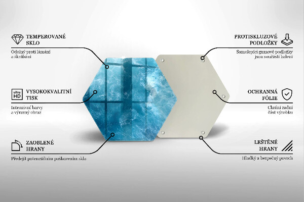 Tagliere in vetro Acqua blu