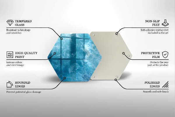 Tagliere in vetro Acqua blu