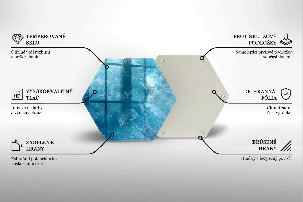 Tagliere in vetro Acqua blu