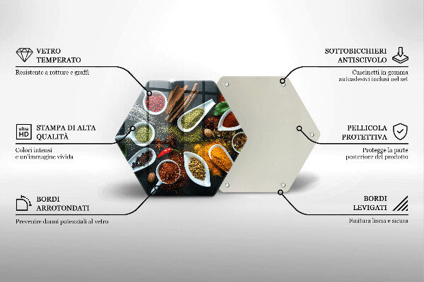 Tagliere in vetro Spezie da cucina