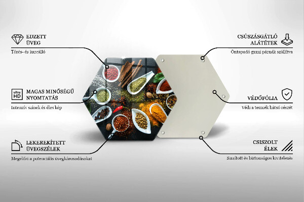 Tagliere in vetro Spezie da cucina