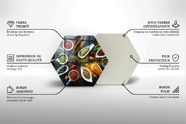 Tagliere in vetro Spezie da cucina