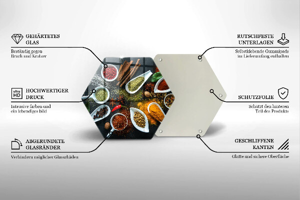 Tagliere in vetro Spezie da cucina