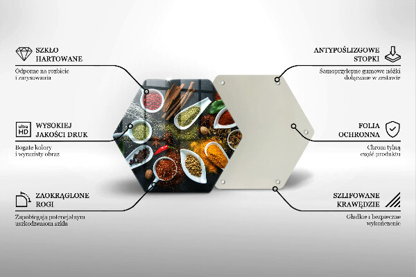 Tagliere in vetro Spezie da cucina