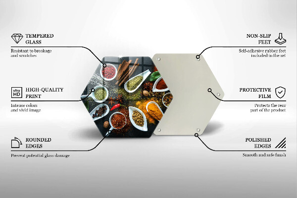 Tagliere in vetro Spezie da cucina