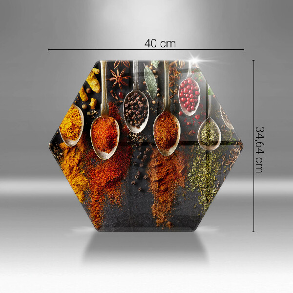 Tagliere in vetro Cucchiai con spezie