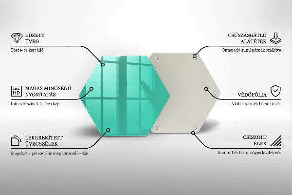 Tagliere in vetro temperato Colore verde