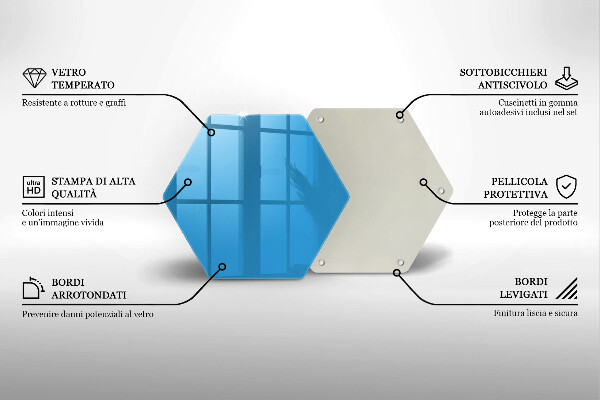 Tagliere in vetro temperato Colore blu