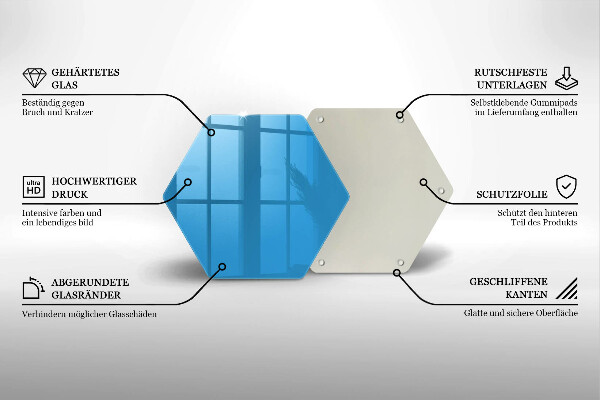 Tagliere in vetro temperato Colore blu