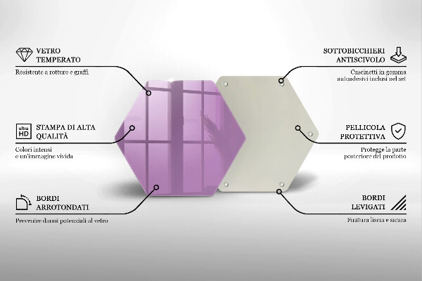 Tagliere in vetro temperato Colore viola