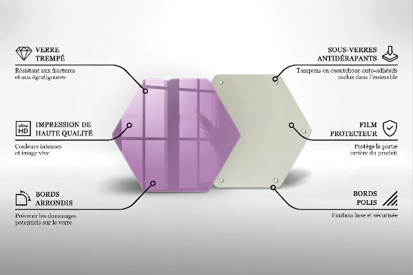 Tagliere in vetro temperato Colore viola