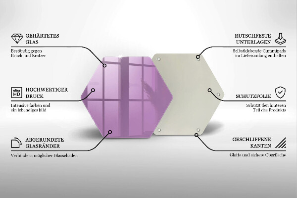 Tagliere in vetro temperato Colore viola