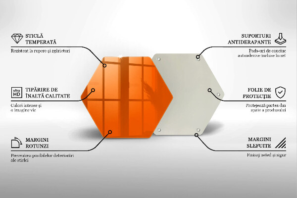 Tagliere in vetro temperato colore arancione