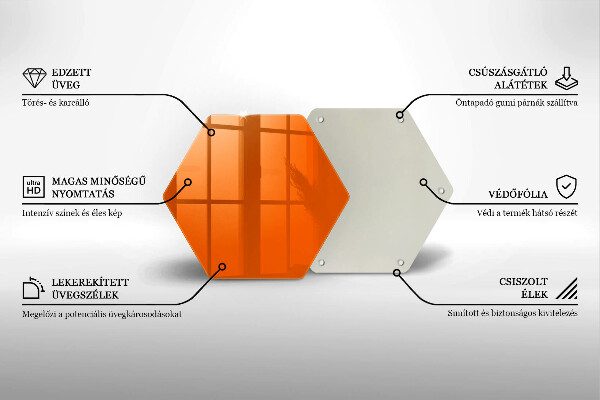 Tagliere in vetro temperato colore arancione