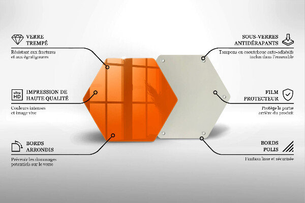 Tagliere in vetro temperato colore arancione